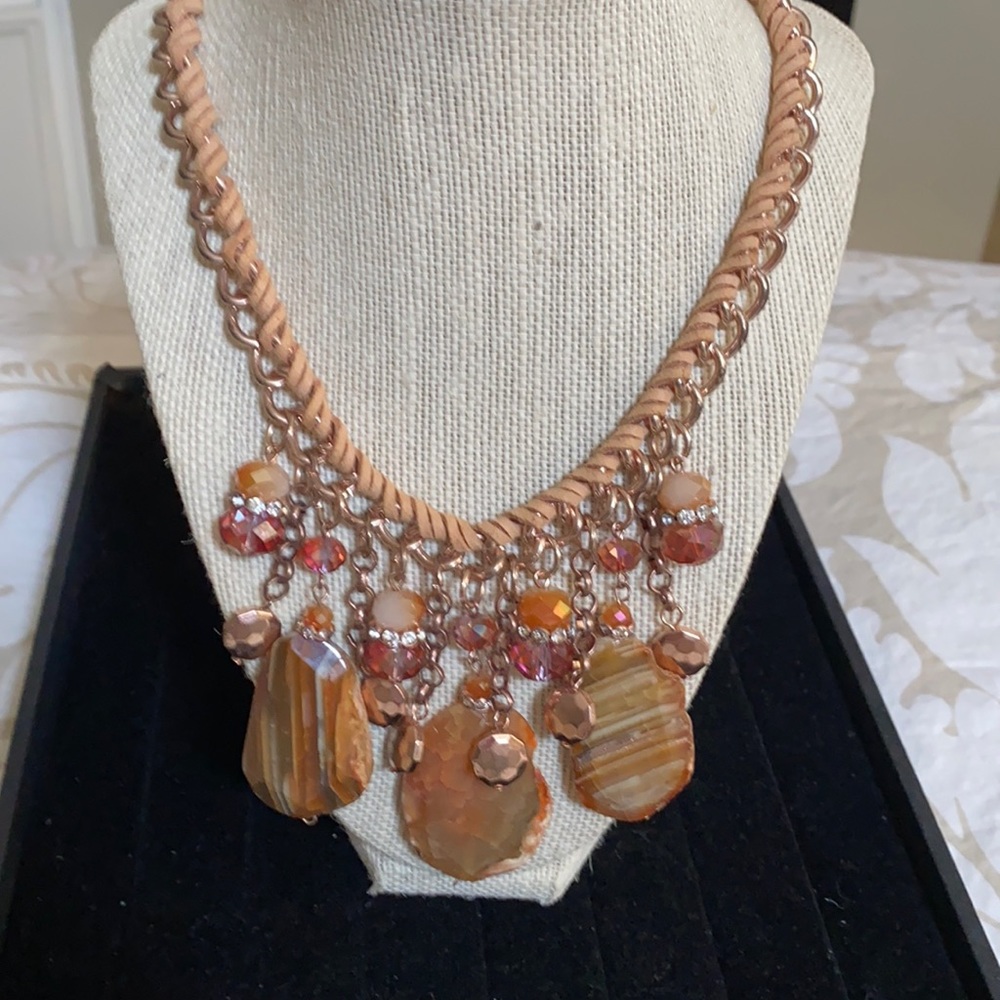 Stone and leather Necklace